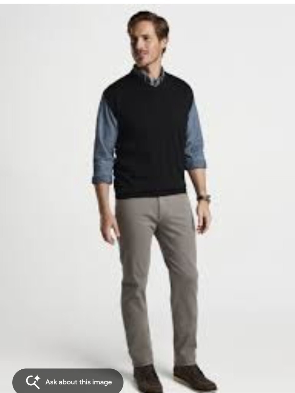 Peter Millar Black V-Neck Sweater Vest